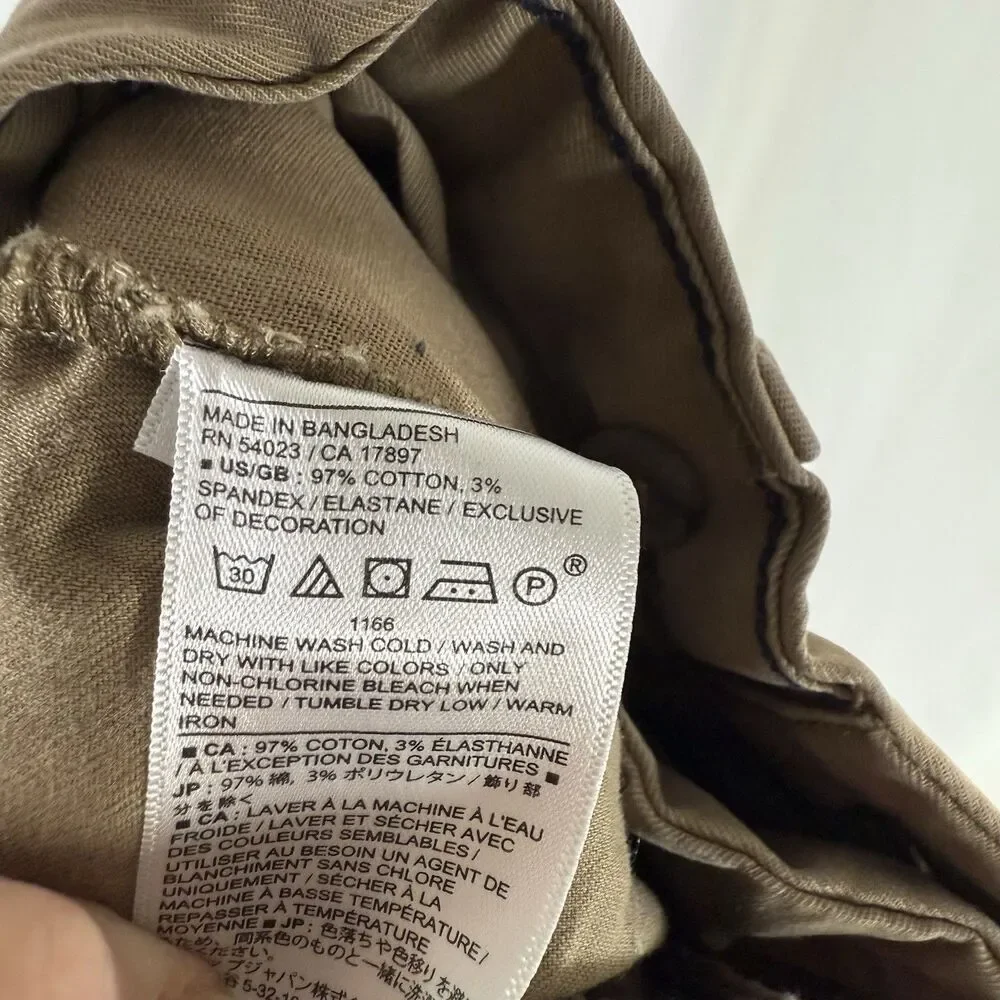 Banana Republic Lived In Chino Pants Men's 32x34 Beige Flat Front Cotton Blend